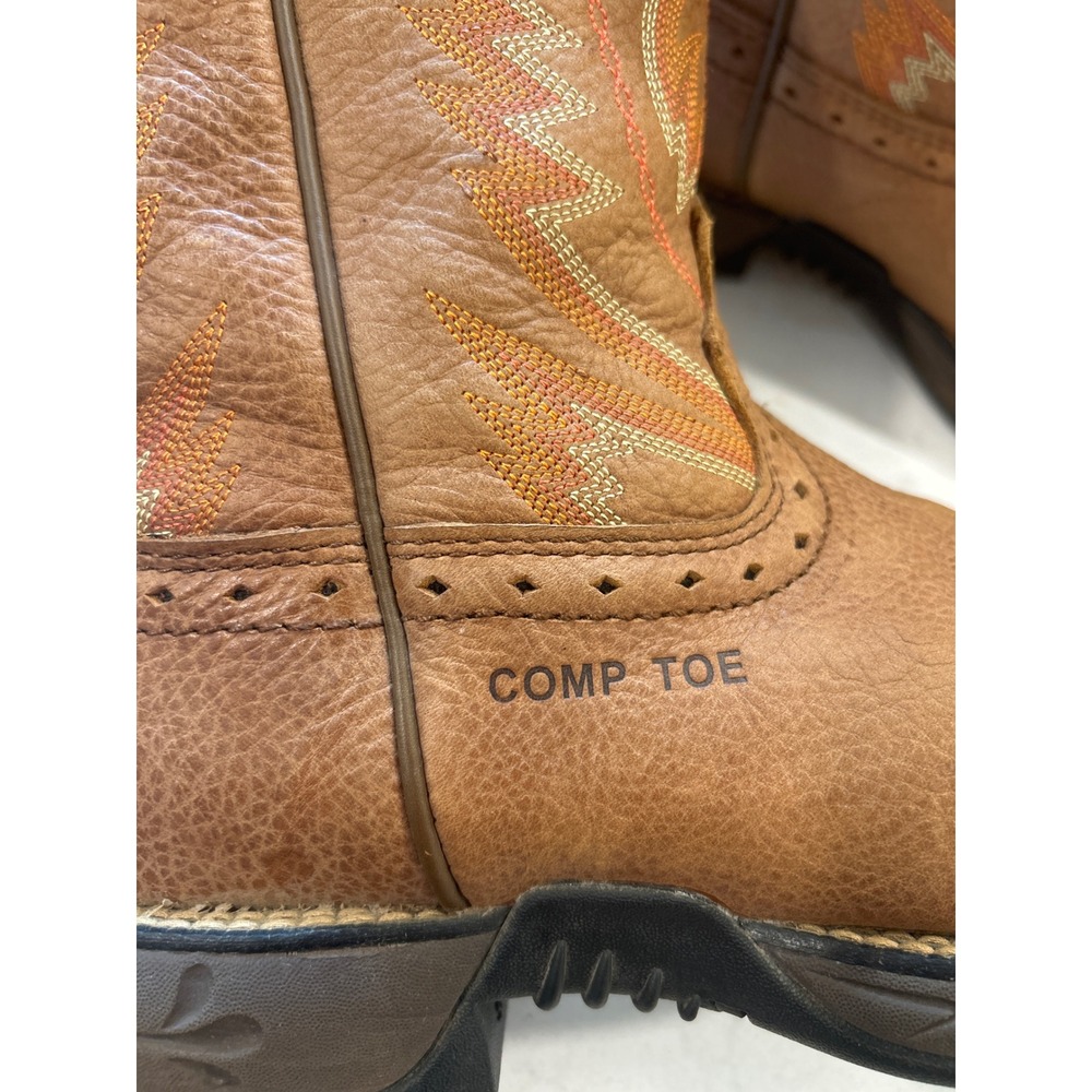 Shyanne Women's Comp Toe Western Rodeo Cowgirl Work Boots Brown Leather Size 8B - Picture 7 of 11